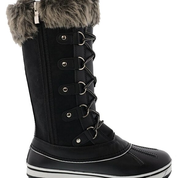 Fur Trim Waterproof Duckboot | Lace-Up & Zip | NIB | US 8 EU 39 - Picture 3 of 6